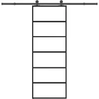 vidaXL Skjutdörr med beslagset ESG glas och aluminium 76x205 cm