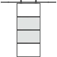 vidaXL Skjutdörr med beslagset härdat glas och aluminium 90x205 cm