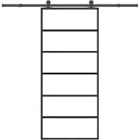 vidaXL Skjutdörr med beslagset ESG glas och aluminium 90x205 cm