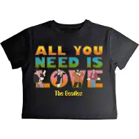 Ginza.se The Beatles: Ladies Crop Top/Yellow Submarine AYNIL Stacked (Black) (Medium)