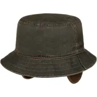 Stetson Bucket Hat with Earflaps Cotton/Polyester Brown