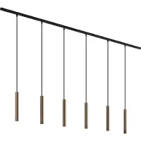 QAZQA Modernt skensystem med 6 pendellampor brons 1-fas - Slimline Keno