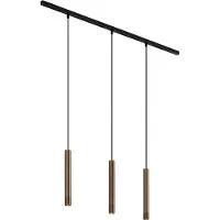 QAZQA Modernt skensystem med 3 pendellampor brons 1-fas - Slimline Keno