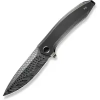 We Knife Acuminal WE23070-DS1 Fafnir Damasteel, Polished Gray Titanium, pocket knife