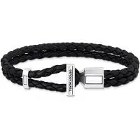 Thomas Sabo Rebel At Heart Double svart läderarmband A2148-682-11-L21