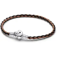 Pandora Disney x The Lion King Clasp Sterling silver brunt läderarmband 593361C01-S3