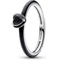 Pandora ME Black Chakra Heart Ring Sterling silver Enamel ring 193088C01-52