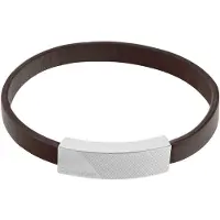 Calvin Klein Logo Plaque Leather Bracelet