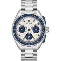 Bulova Lunar Pilot Archive Series Special Edition Kronograf Silverurtavla Kvarts 98K112 Herrklocka Med Extra Armband silver