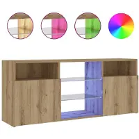 vidaXL TV-bänk med LED-lampor artisan ek 120x30x50 cm konstruerat trä