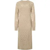 Pepe Jeans för kvinnor. PL953588 Hailey beige klänning (XS), Casual, Akryl, Lång ärm