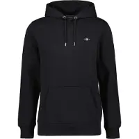 Gant för män. 2007058 Sweatshirt med huva och svart sköld (S), Casual, Bomull, Lång ärm
