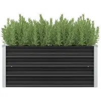 vidaXL Odlingslåda upphöjd antracit 100x40x45 cm galvaniserat stål