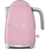 Smeg 50''s Style Vattenkokare KLF03PKEU Rosa, 1,7 l, 2400 W, Rosa, Rostfritt stål, Vattennivå indikator, Överhettningsskydd