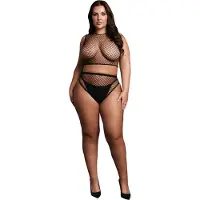 Le Désir Fishnet Set Plus Size - Svart - Plus size - Svart