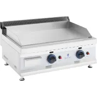 Royal Catering Gas-stekbord - Dubbelt - 60 x 40 cm - Slät - 2 x 3100 W - Naturgas - 20 mbar