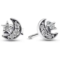 Pandora Moments Sparkling Moon & Star Sterling silver örhängen 292990C01