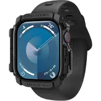 Spigen Rugged Armor, Ask, Smartwatch, Svart, Apple, Apple Watch 10 (42mm), Termoplastisk polyuretan (TPU)
