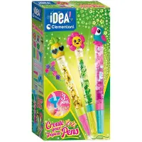 Clementoni - Skapa dina pennor - Mini-pennverkstad - Tropiskt tema - 3 att skapa - Från 6 år ren