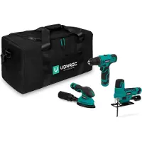Vonroc Verktygsset 12V | Inkl. 3 maskiner, 3st batterier och verktygsväska