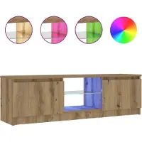 vidaXL TV-bänk med LED-belysning, Artisanek, 120x30x36 cm