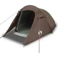 vidaXL Campingtält tunnel 2 personer brun vattentätt