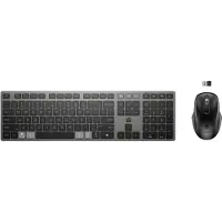 HP 725 - Sats med tangentbord och mus - flera enheter, uppladdningsbar, drivs av SuperCapacitor - full size - trådlös - Bluetooth, 2.4 GHz - tysk -...