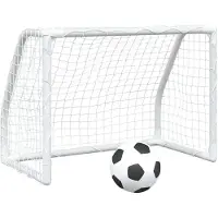 vidaXL Barnfotbollsmål 2 st med boll vit 64x35x48 cm metall