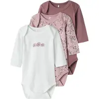 Name it Body l/ä - Noos - NbfBody - 3-pack - Grape Shake - - 68 - Body L/Ä