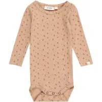 Lil´ Atelier Lil' Atelier Body l/ä - NbfGago - Noos - Nougat m. Blommor - - 1 år (80) - Body L/Ä