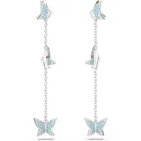 Swarovski Lilia Mode Minimalistisk Fjäril Vattendroppe Rodiumpläterade Kristallörhängen Damörhängen 5662182 Blue/Silver,One Size