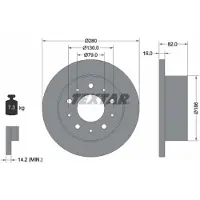 Textar Bromsskiva 92116203 bak, full, 1 Stycke