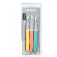 Arcos Knivset - ARCOS - Nova - 3 Skalknivar - Blad i rostfritt stål - 85 mm