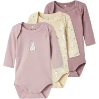 Name it Body l/ä - Noos - 3-pack - Summer Sand - - 56 - Body L/Ä