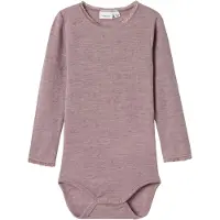 Name it Body l/ä - Ull - Noos - NmfWang - Purple Dove m. Hulmøns - - 3 år (98) - Body L/Ä