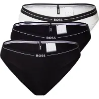BOSS Three-pack of stretch-cotton briefs with logo waistbands