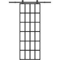 vidaXL Skjutdörr med beslagset ESG glas och aluminium 76x205 cm