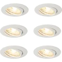 QAZQA Set om 6 vita infällda spotlights GU10 35 mm - Edu