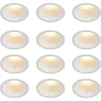 QAZQA Set om 12 vita infällda spotlights GU10 35 mm IP44 - Dept