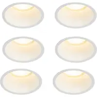QAZQA Set om 6 vita infällda spotlights GU10 70 mm IP44 - Dept