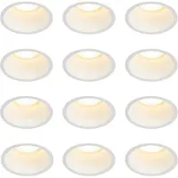 QAZQA Set om 12 vita infällda spotlights GU10 70 mm IP44 - Dept