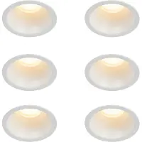 QAZQA Set om 6 vita infällda spotlights GU10 35 mm IP44 - Dept