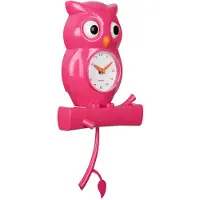 Karlsson väggklocka Owl Pendulum bright pink KA5965BP