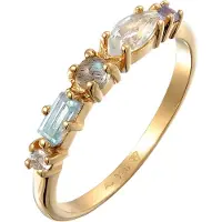 Elli PREMIUM Ring ljusblå / guld / vit