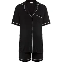 LASCANA Kort pyjamas svart / vit