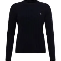 Gant för kvinnor. 4805315 Eights marinblå tröja (L), Casual, Ull, Marino