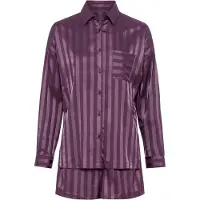 LASCANA Kort pyjamas mörklila