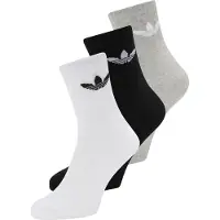 Adidas Originals Sockor 'Trefoil' gråmelerad / svart / vit