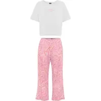 LASCANA Pyjamas ljusorange / rosa / vit