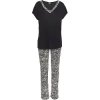 LASCANA Pyjamas svart / vit